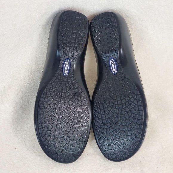 Dr. Scholl's Black Leather Strappy Low Platform Slip-On Sandals Size 9M - Picture 5 of 6